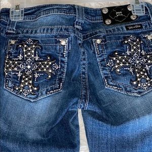 Miss Me Girl Jeans 16 crosses on pockets skinny